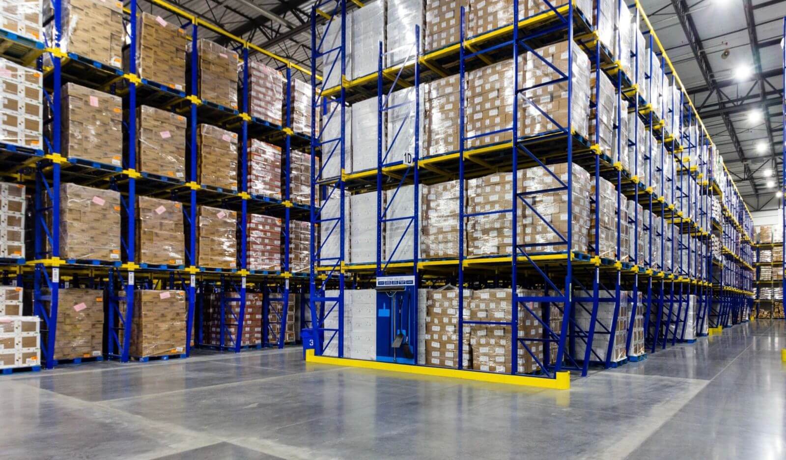 Makhzoun Al Khaleej warehouse interior with high-bay racking